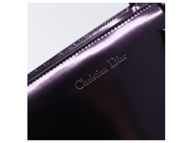 Borsa Christian Dior Pelle verniciata Viola Argento Auth bs37482 - vista 20