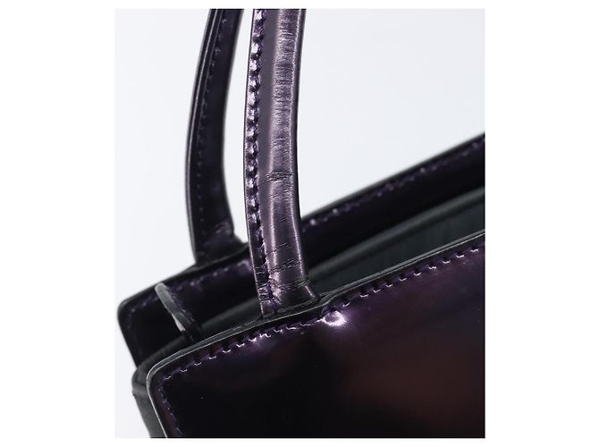 Borsa Christian Dior Pelle verniciata Viola Argento Auth bs37482 - vista 21
