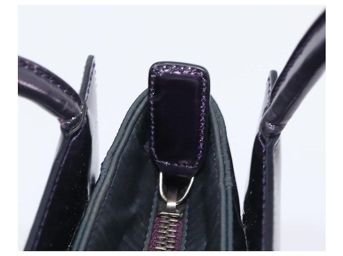 Borsa Christian Dior Pelle verniciata Viola Argento Auth bs37482 - vista 22