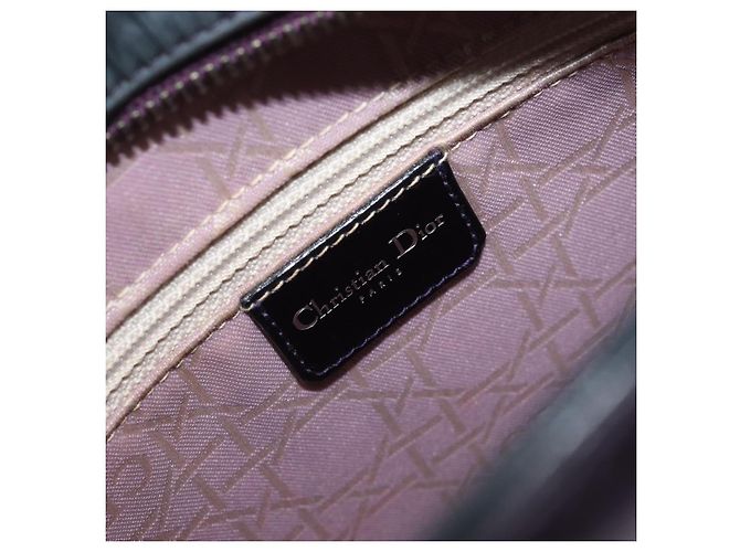 Borsa Christian Dior Pelle verniciata Viola Argento Auth bs37482 - vista 23