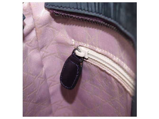 Borsa Christian Dior Pelle verniciata Viola Argento Auth bs37482 - vista 27