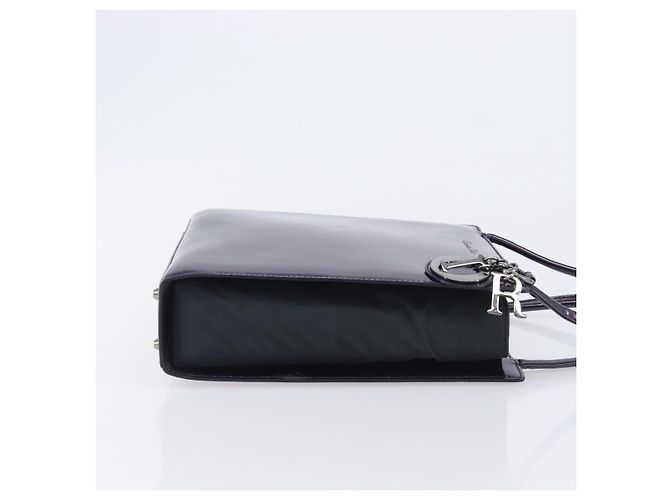 Borsa Christian Dior Pelle verniciata Viola Argento Auth bs37482 - vista 3