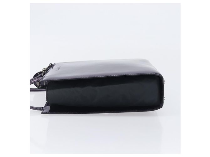 Borsa Christian Dior Pelle verniciata Viola Argento Auth bs37482 - vista 4
