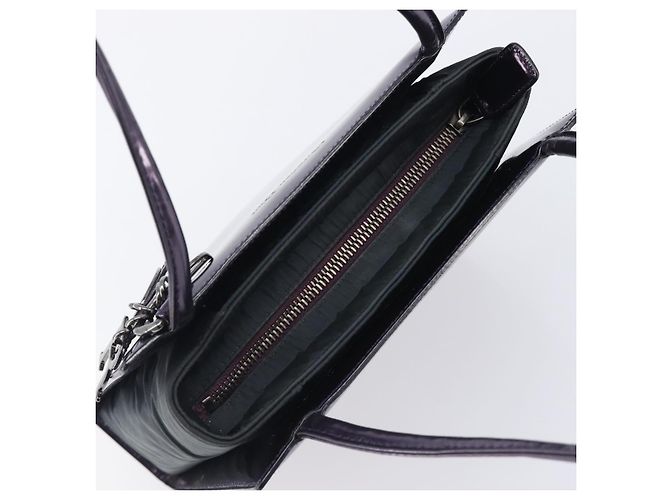 Borsa Christian Dior Pelle verniciata Viola Argento Auth bs37482 - vista 6
