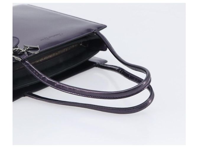 Borsa Christian Dior Pelle verniciata Viola Argento Auth bs37482 - vista 7