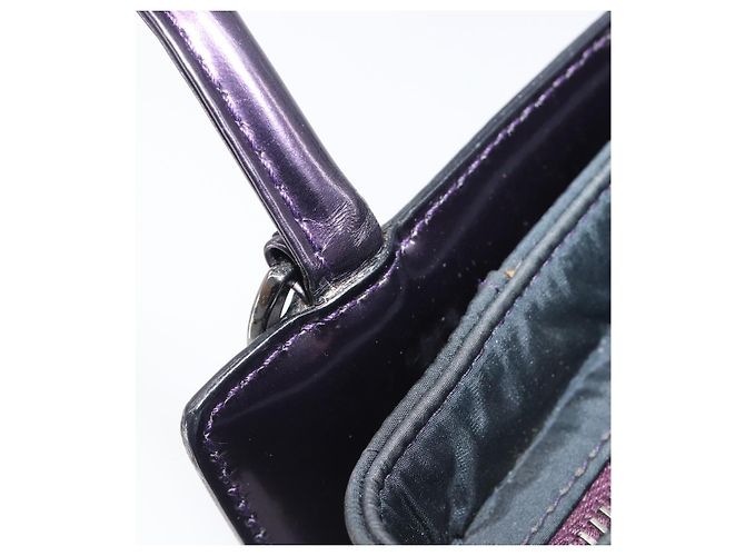 Borsa Christian Dior Pelle verniciata Viola Argento Auth bs37482 - vista 9