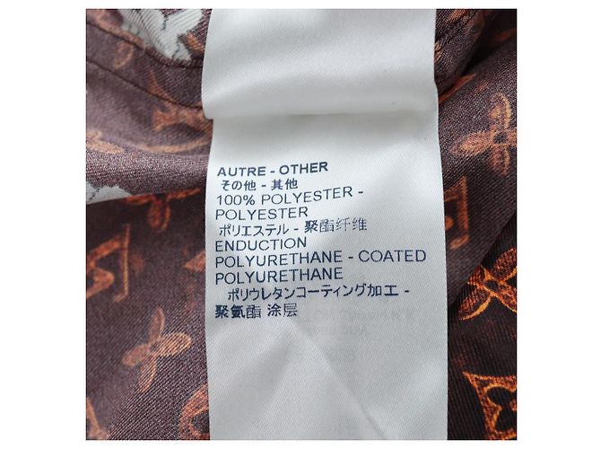LOUIS VUITTON Pantalones rectos Catgram de seda 38 Brown LV Auth BA15774SAM Castaño - vista 25