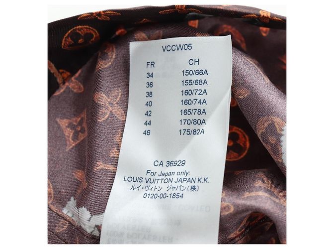 LOUIS VUITTON Pantalones rectos Catgram de seda 38 Brown LV Auth BA15774SAM Castaño - vista 26