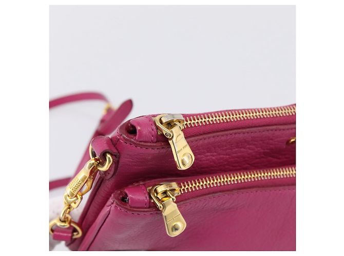 Borsa a tracolla Miu Miu in pelle rosa e oro Auth 206869A D'oro - vista 10