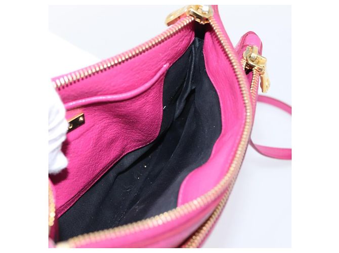 Borsa a tracolla Miu Miu in pelle rosa e oro Auth 206869A D'oro - vista 19