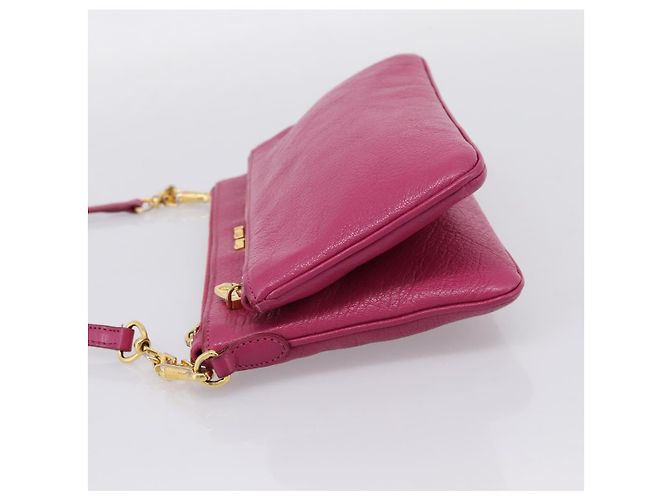 Borsa a tracolla Miu Miu in pelle rosa e oro Auth 206869A D'oro - vista 3