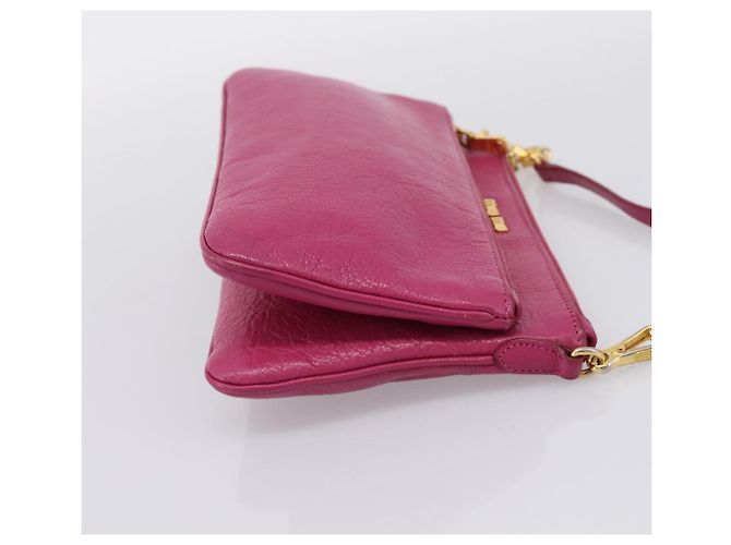 Borsa a tracolla Miu Miu in pelle rosa e oro Auth 206869A D'oro - vista 4