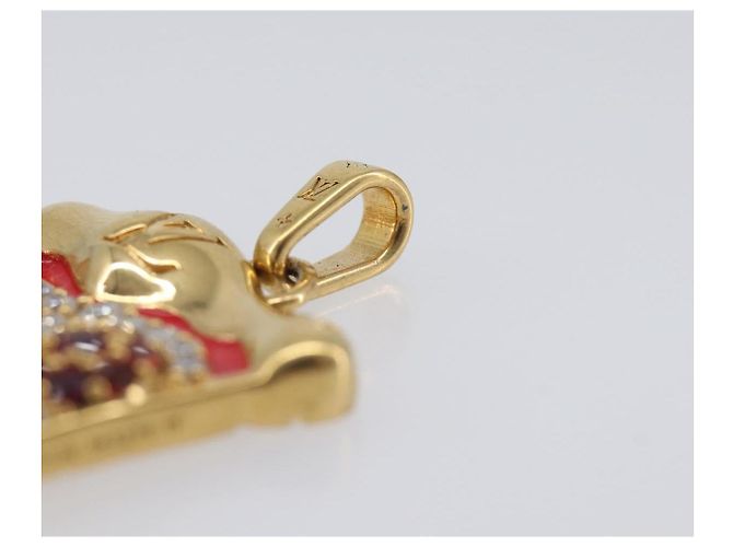 LOUIS VUITTON LV Pizza Medium Charm Metal Gold M03128 LV Auth 206673M D'oro - vista 10