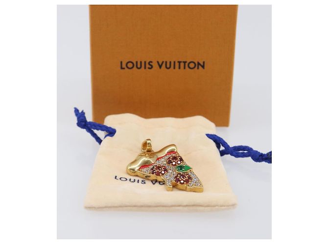 LOUIS VUITTON LV Pizza Medium Charm Metal Gold M03128 LV Auth 206673M D'oro - vista 12
