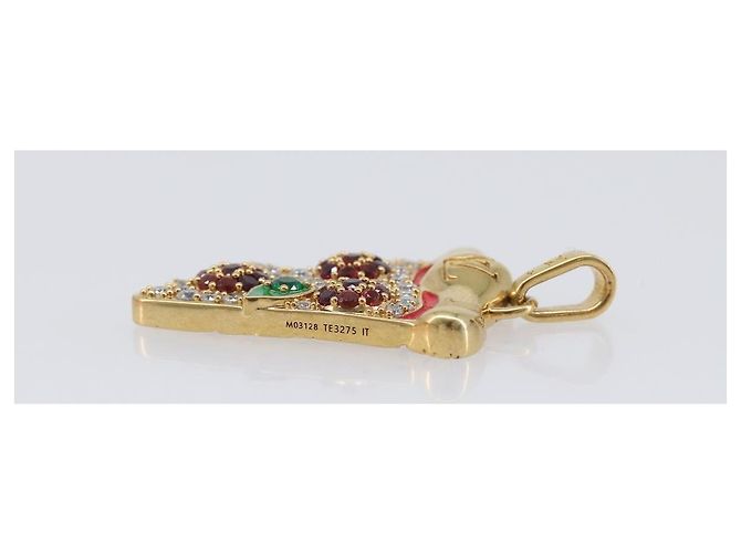 LOUIS VUITTON LV Pizza Medium Charm Metal Gold M03128 LV Auth 206673M D'oro - vista 14