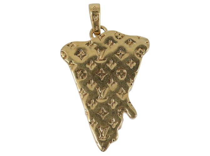 LOUIS VUITTON LV Pizza Medium Charm Metal Gold M03128 LV Auth 206673M D'oro - vista 2