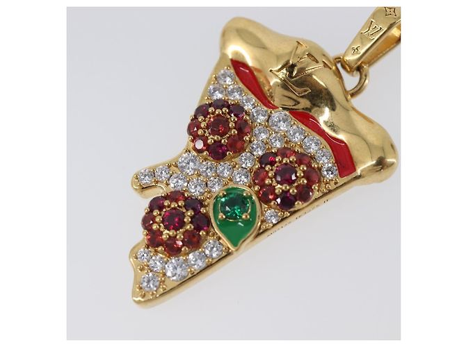 LOUIS VUITTON LV Pizza Medium Charm Metal Gold M03128 LV Auth 206673M D'oro - vista 4