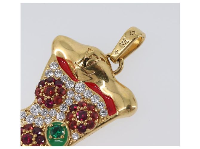 LOUIS VUITTON LV Pizza Medium Charm Metal Gold M03128 LV Auth 206673M D'oro - vista 5