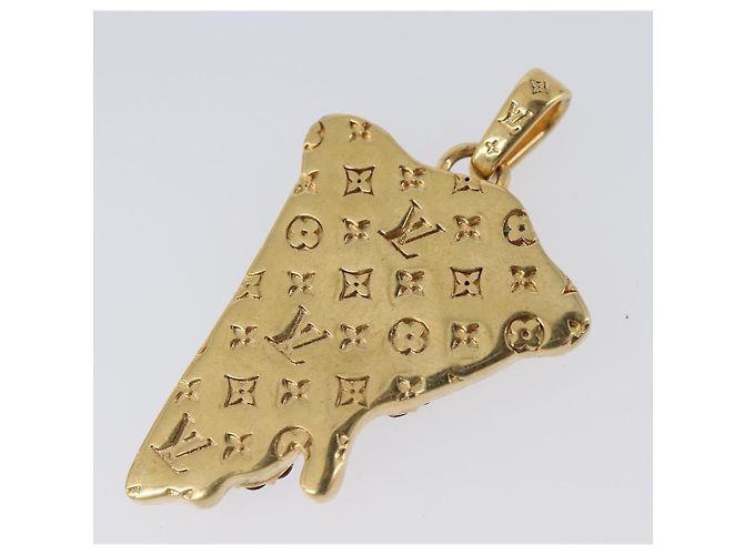 LOUIS VUITTON LV Pizza Medium Charm Metal Gold M03128 LV Auth 206673M D'oro - vista 8
