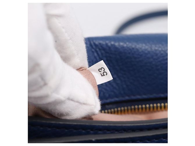 Borsa a mano Miu Miu Madras in pelle 2way Navy tono oro Auth LN072A Blu navy - vista 12