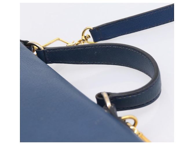 Borsa a mano Miu Miu Madras in pelle 2way Navy tono oro Auth LN072A Blu navy - vista 14