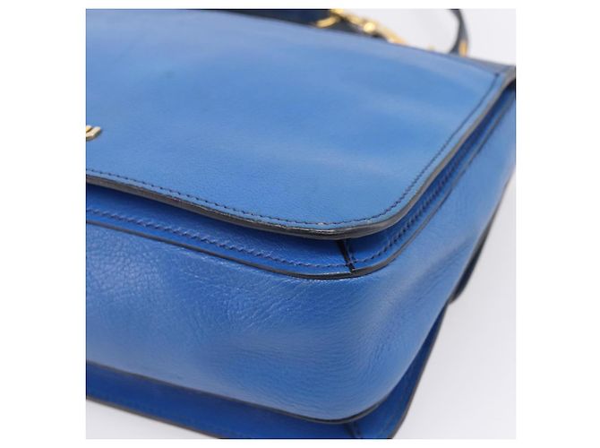 Borsa a mano Miu Miu Madras in pelle 2way Navy tono oro Auth LN072A Blu navy - vista 17