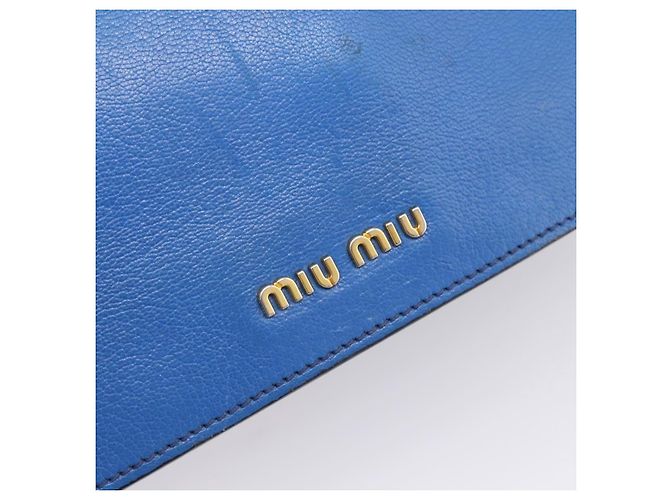 Borsa a mano Miu Miu Madras in pelle 2way Navy tono oro Auth LN072A Blu navy - vista 19