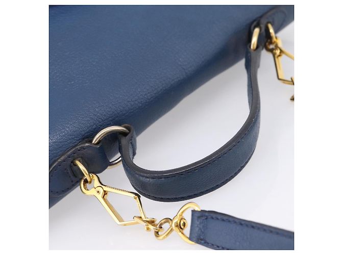 Borsa a mano Miu Miu Madras in pelle 2way Navy tono oro Auth LN072A Blu navy - vista 7