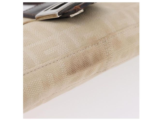 Sac à épaule FENDI Zucca Canvas Mamma Baguette Ivory Silver Auth 205920 Argenté Écru - vue 18
