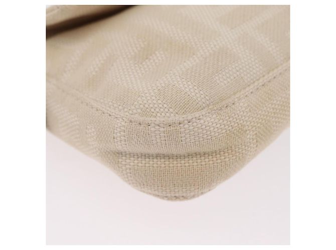 Sac à épaule FENDI Zucca Canvas Mamma Baguette Ivory Silver Auth 205920 Argenté Écru - vue 19