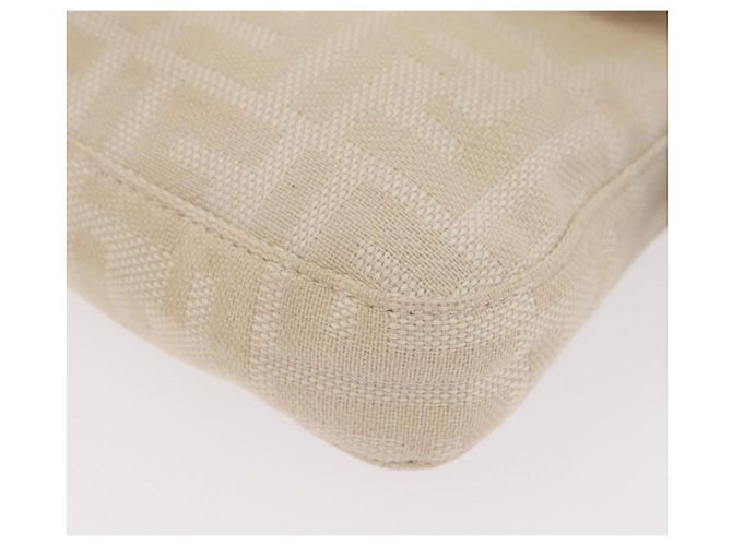 Sac à épaule FENDI Zucca Canvas Mamma Baguette Ivory Silver Auth 205920 Argenté Écru - vue 20