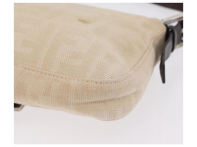 Sac à épaule FENDI Zucca Canvas Mamma Baguette Ivory Silver Auth 205920 Argenté Écru - vue 22