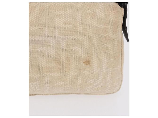 Sac à épaule FENDI Zucca Canvas Mamma Baguette Ivory Silver Auth 205920 Argenté Écru - vue 4