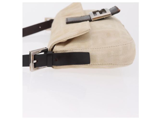 Sac à épaule FENDI Zucca Canvas Mamma Baguette Ivory Silver Auth 205920 Argenté Écru - vue 7