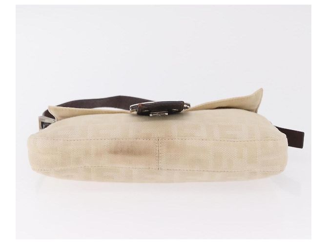 Sac à épaule FENDI Zucca Canvas Mamma Baguette Ivory Silver Auth 205920 Argenté Écru - vue 8