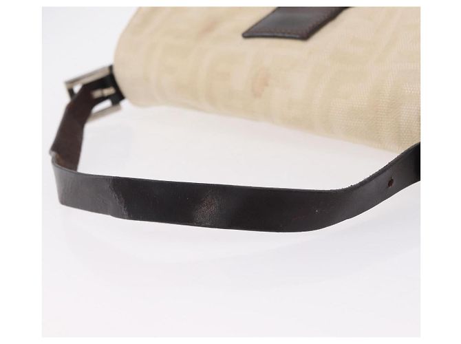 Sac à épaule FENDI Zucca Canvas Mamma Baguette Ivory Silver Auth 205920 Argenté Écru - vue 9