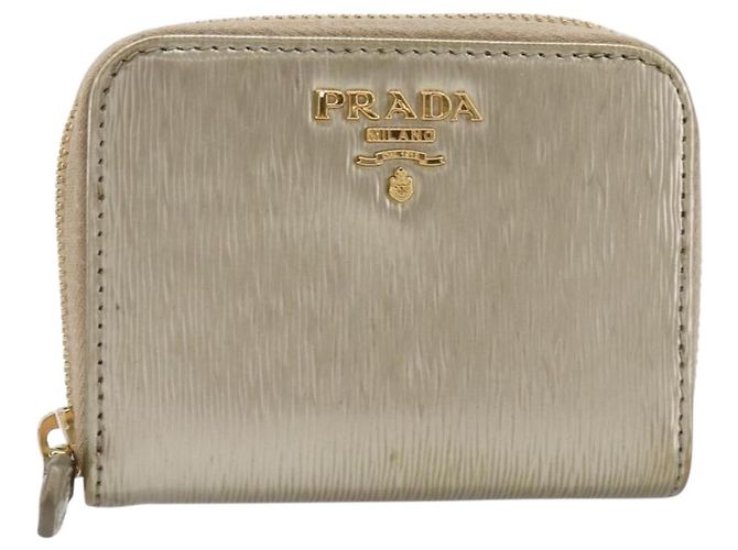 Portafoglio PRADA in pelle oro autentico 206671A D'oro - vista 13