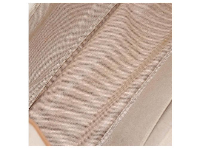 Hermès Bolso de mano HERMES Kabak Elan PM Canvas Beige Silver Auth 206603V Plata - vista 11