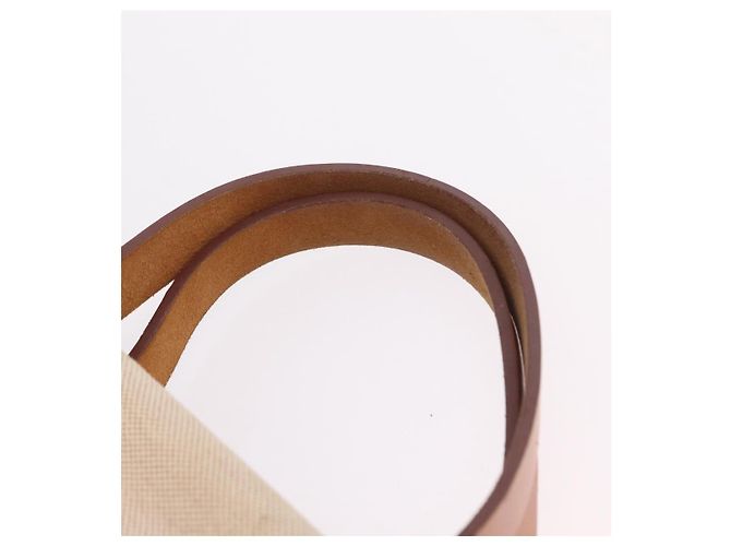 Hermès Bolso de mano HERMES Kabak Elan PM Canvas Beige Silver Auth 206603V Plata - vista 17