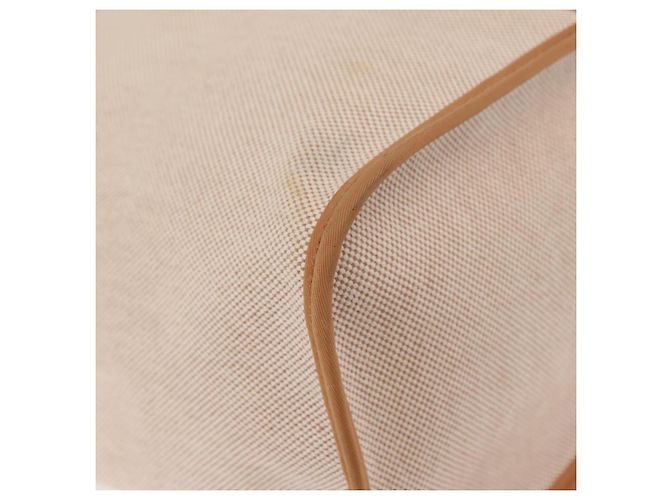 Hermès Bolso de mano HERMES Kabak Elan PM Canvas Beige Silver Auth 206603V Plata - vista 19