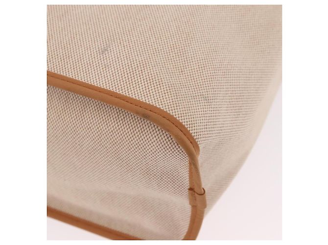 Hermès Bolso de mano HERMES Kabak Elan PM Canvas Beige Silver Auth 206603V Plata - vista 20