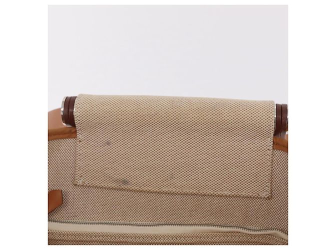 Hermès Bolso de mano HERMES Kabak Elan PM Canvas Beige Silver Auth 206603V Plata - vista 25