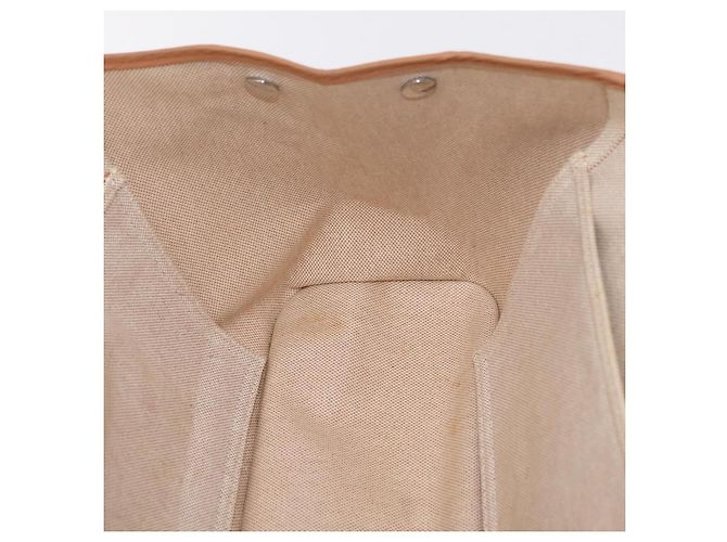 Hermès Bolso de mano HERMES Kabak Elan PM Canvas Beige Silver Auth 206603V Plata - vista 26