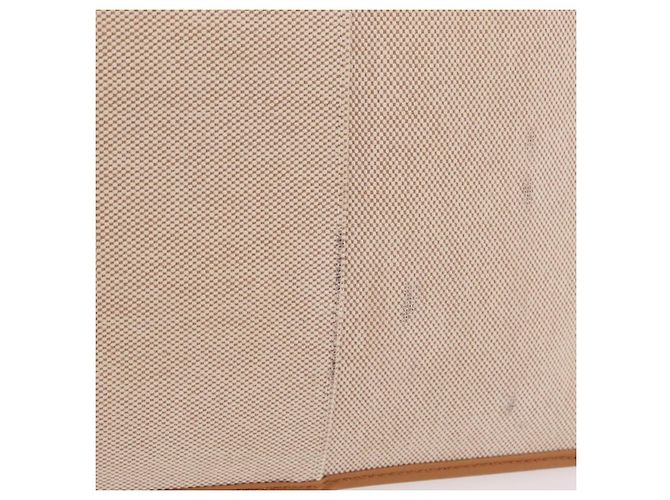 Hermès Bolso de mano HERMES Kabak Elan PM Canvas Beige Silver Auth 206603V Plata - vista 3
