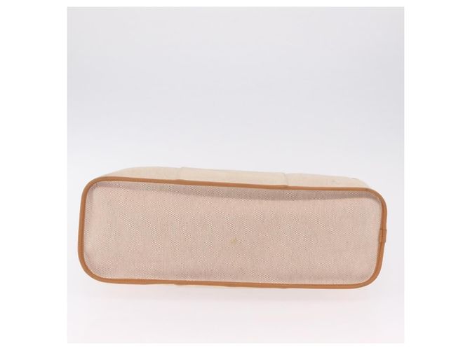 Hermès Bolso de mano HERMES Kabak Elan PM Canvas Beige Silver Auth 206603V Plata - vista 8