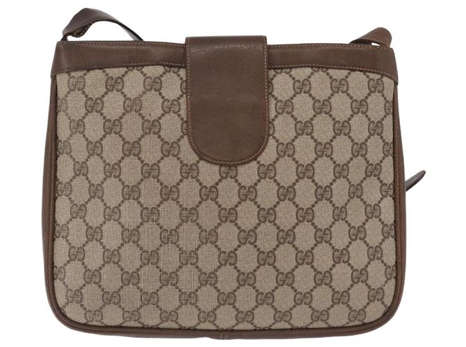 Borsa a Tracolla GUCCI GG Supreme PVC Beige Tono Oro 30 001 1914 Auth ka6521 - vista 2