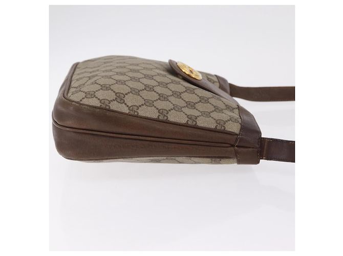 Borsa a Tracolla GUCCI GG Supreme PVC Beige Tono Oro 30 001 1914 Auth ka6521 - vista 3