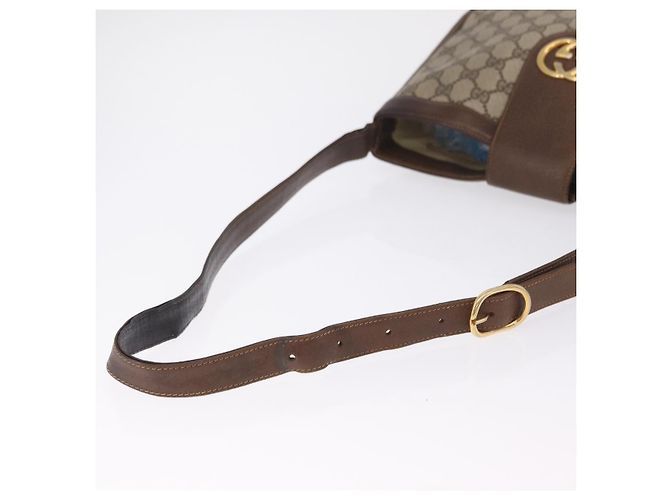 Borsa a Tracolla GUCCI GG Supreme PVC Beige Tono Oro 30 001 1914 Auth ka6521 - vista 7