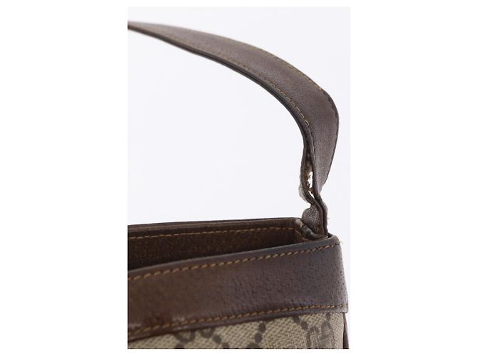 Borsa a Tracolla GUCCI GG Supreme PVC Beige Tono Oro 30 001 1914 Auth ka6521 - vista 9