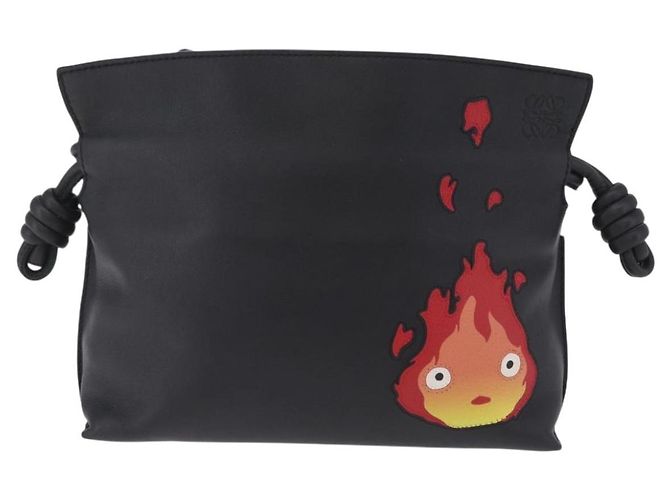 LOEWE Studio Ghibli Flamenco Mini Calcifer Howl's Leather Auth 167763SM Nero D'oro - vista 13